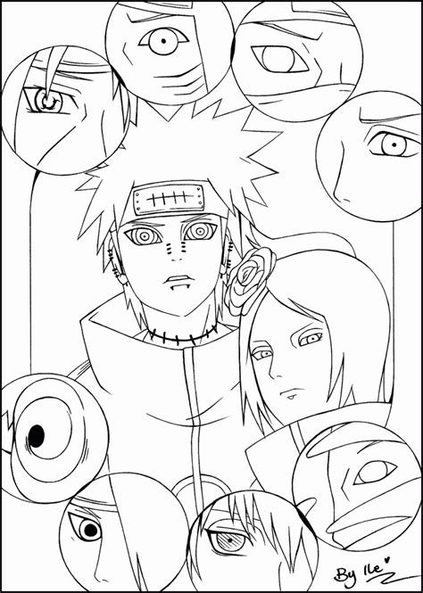 akatsuki coloriage|All Akatsuki Members Coloring Page